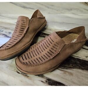 Olukai Moloa Kohana II Men's Casual Slip-On Loafers, Brown Leather, Size 14